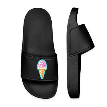 Eis - Frauen Badelatschen - Schwarz - Vorne