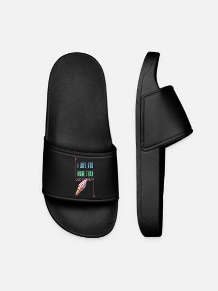 I love you more than ice cream - Women’s Pool Sliders - black