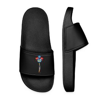 Happy Birthday 60 Balloon Tie - Women’s Pool Sliders - black - Front