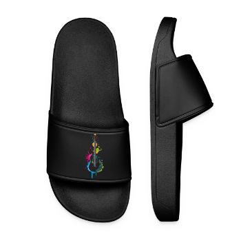 guitare Graffiti - Claquettes Femme - noir - Devant