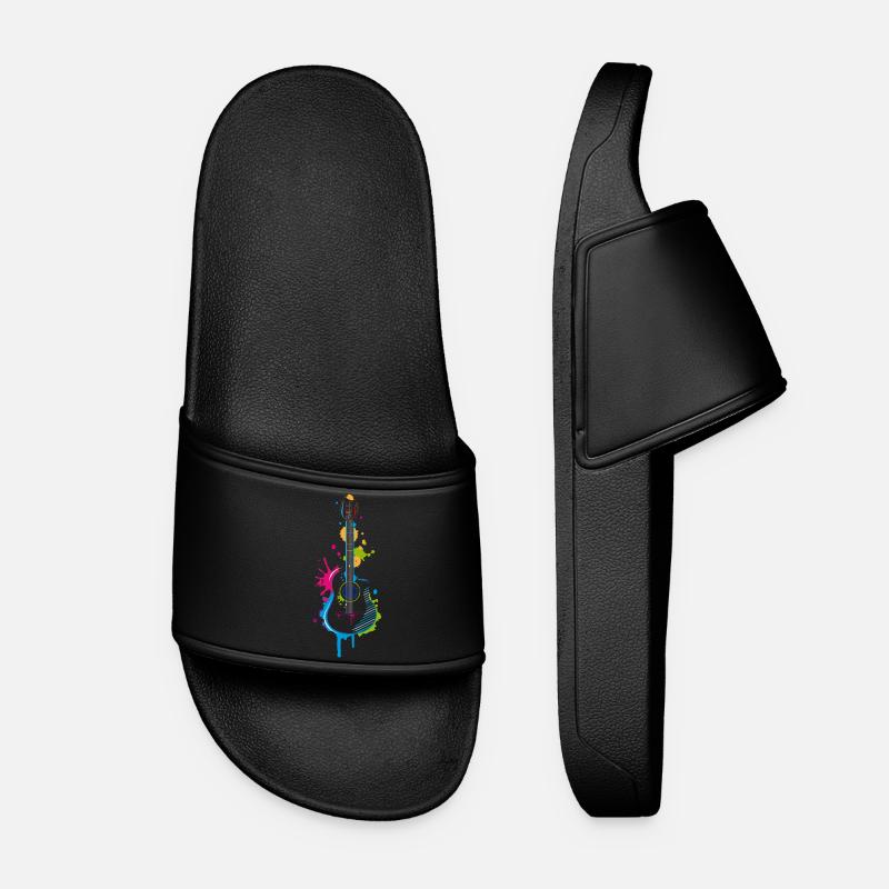 Graffiti guitar - Women’s Pool Sliders - black