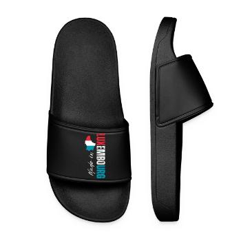 Made in Luxembourg, vertical design - Women’s Pool Sliders - black - Front