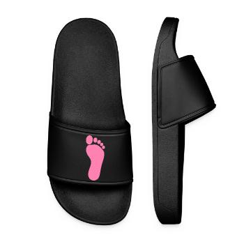 Fuß rosa Füße Fußpflege Podologe Podologie  - Frauen Badelatschen - Schwarz - Vorne