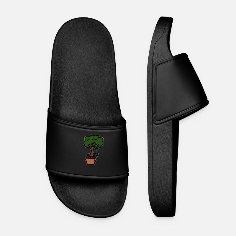 Bonsai Tree Hobby Gift Idea Relaxation - Women’s Pool Sliders - black