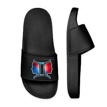 Zodiac | Gemini sign - Women’s Pool Sliders - black - Front