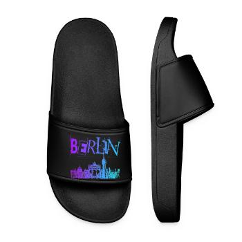 Berlin Skyline Panorama - Claquettes Femme - noir - Devant