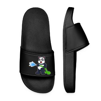 Panda Firefighter Fire Hose Fire Hose Fire Brigade - Women’s Pool Sliders - black - Front