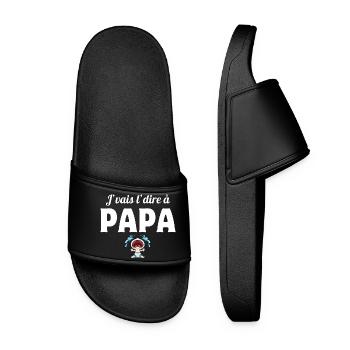papa, j'aime mon papa, père - Claquettes Femme - noir - Devant
