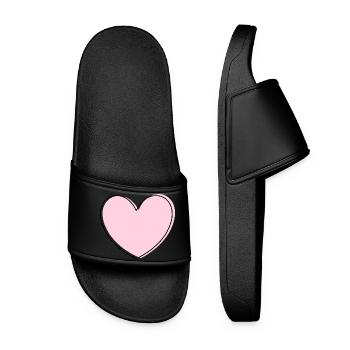 Cœur rose cadeau de la Saint-Valentin en cœur rose - Claquettes Femme - noir - Devant
