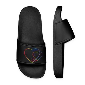 Love is Love - Frauen Badelatschen - Schwarz - Vorne
