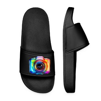 Appareil photo coloré au design moderne en verre - Claquettes Femme - noir - Devant