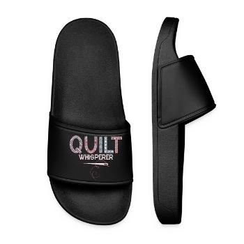 Quilt Whisperer Quilting Quilter - Frauen Badelatschen - Schwarz - Vorne