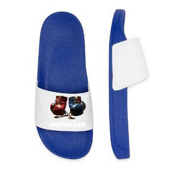 Fighting Pair Boxing Lovers - Women’s Pool Sliders - royal blue - Front