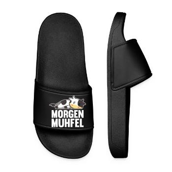 cow farmer farmer morning mill - Women’s Pool Sliders - black - Front
