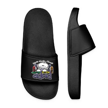 ADHD Crayons - Women’s Pool Sliders - black - Front