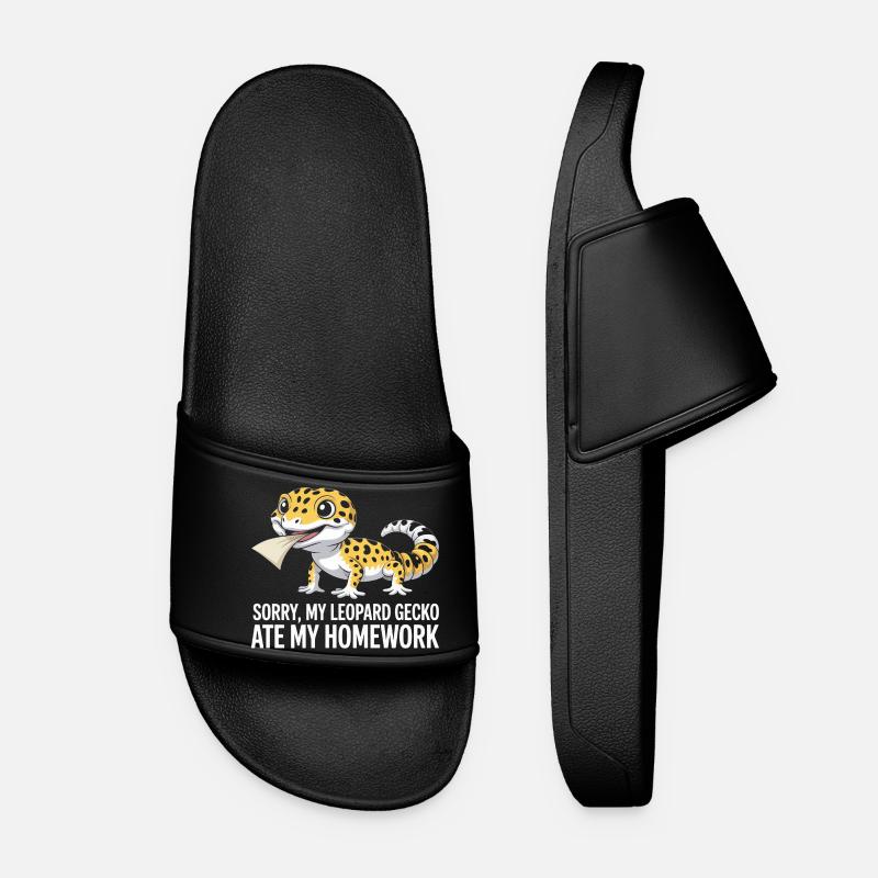 Leopard Gecko Leopard Gecko Reptile Terraristics - Women’s Pool Sliders - black