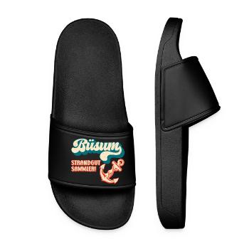 Vacances à la mer du Nord BÜSUM STRANDGUT SAMMLER Lustig - Claquettes Femme - noir - Devant