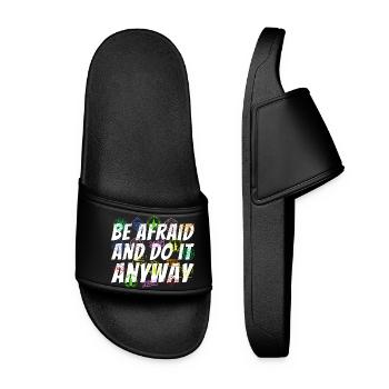 Passport Travel Stamp World Travel Gift - Women’s Pool Sliders - black - Front