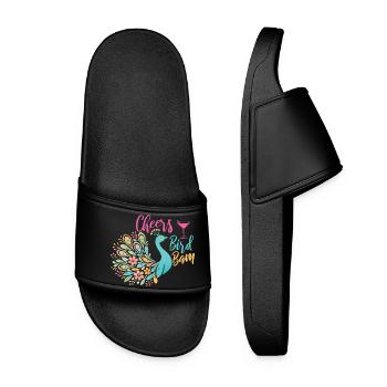 Santé oiseau Bam Carreaux de Mahjong Drôles - Claquettes Femme - noir - Devant