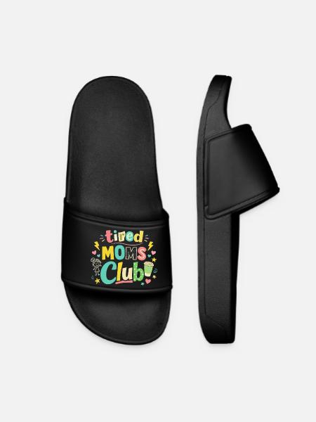 Club des mamans fatiguées - Humour des mamans cafétériques - Claquettes Femme - noir
