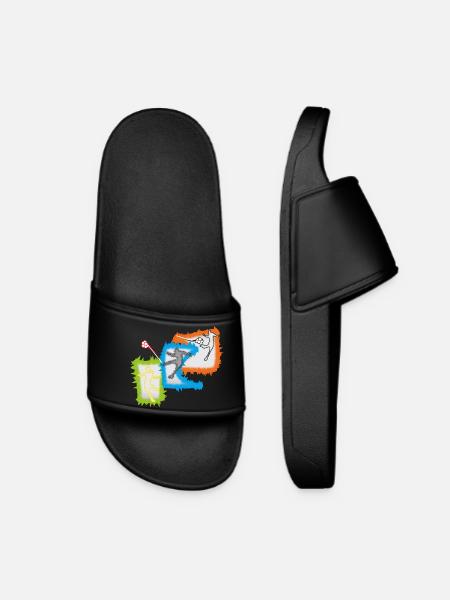 Soccer Soccer Players - Women’s Pool Sliders - black