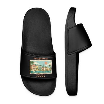 Bahamas Nassau Vintage Travel Brand - Women’s Pool Sliders - black - Front
