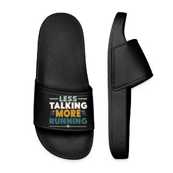 Cadeau de coureur marathonien Courir moins Parler Plus - Claquettes Femme - noir - Devant
