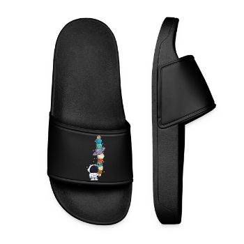 Astronaute avec glace - Claquettes Femme - noir - Devant