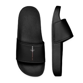 Épée en acier en argent, gothique médiévale - Claquettes Femme - noir - Devant