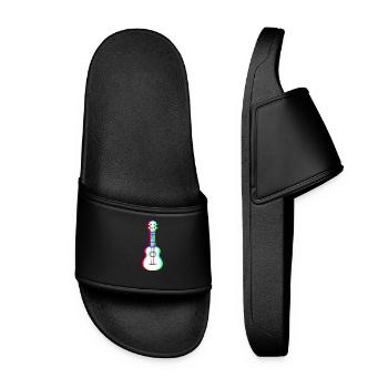 EDM - Guitare acoustique - Style Glitch Rave - Claquettes Femme - noir - Devant