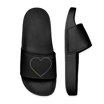 Rainbow Heart Rainbow Heart - Women’s Pool Sliders - black - Front