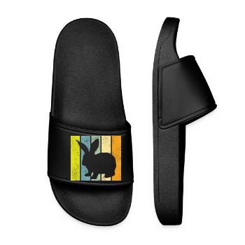 Rabbit Retro Rabbit Easter Gift - Women’s Pool Sliders - black - Front