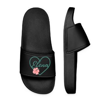 Elena Nom de jeune fille Prénom Coeur - Claquettes Femme - noir - Devant