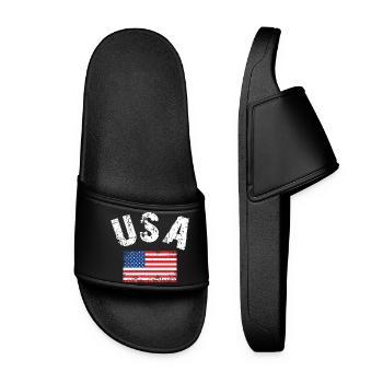 USA Flag - Women’s Pool Sliders - black - Front