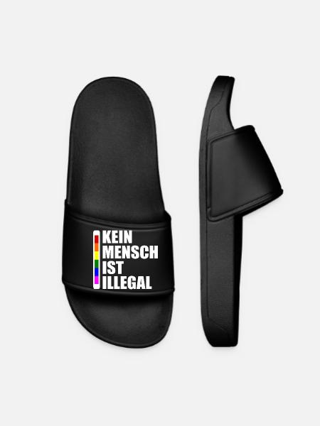 Kein mensch ist illegal - Frauen Badelatschen - Schwarz