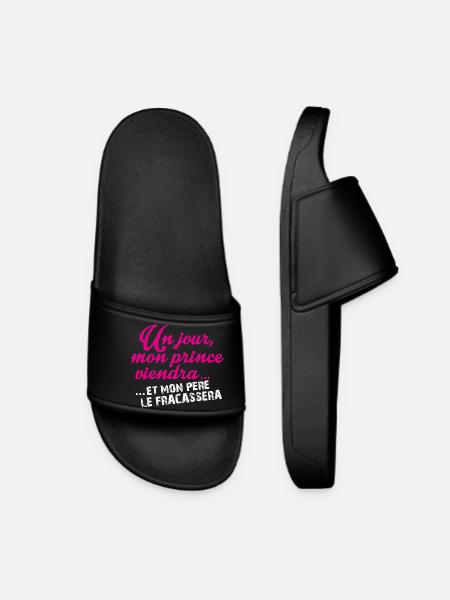 Un jour mon prince viendra - Claquettes Femme - noir