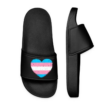 Cœur trans* | Dans un style vintage - Claquettes Femme - noir - Devant