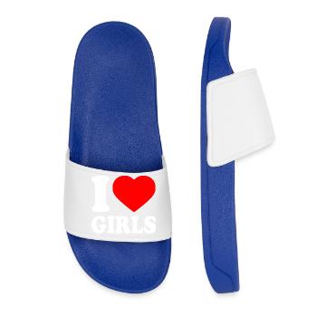 I love girls - Claquettes Femme - bleu roi - Devant
