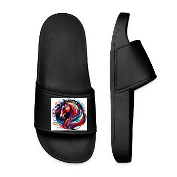 Horse - Women’s Pool Sliders - black - Front