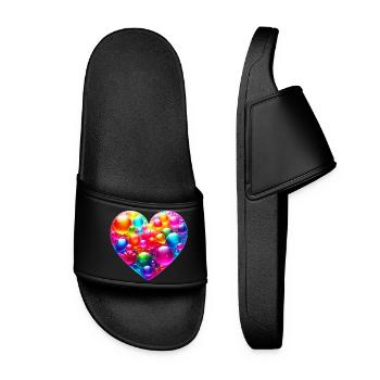 Coeur coloré - Claquettes Femme - noir - Devant