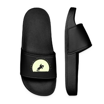 Silhouette Cheval Équestre Nocturne - Claquettes Femme - noir - Devant
