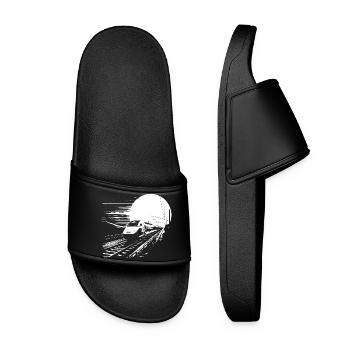 Railway Graphic - Women’s Pool Sliders - black - Front