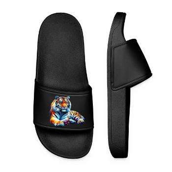 Tiger - Frauen Badelatschen - Schwarz - Vorne