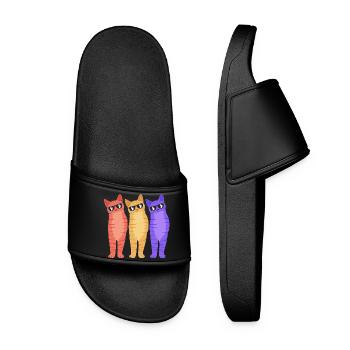Tabby Cat - Women’s Pool Sliders - black - Front