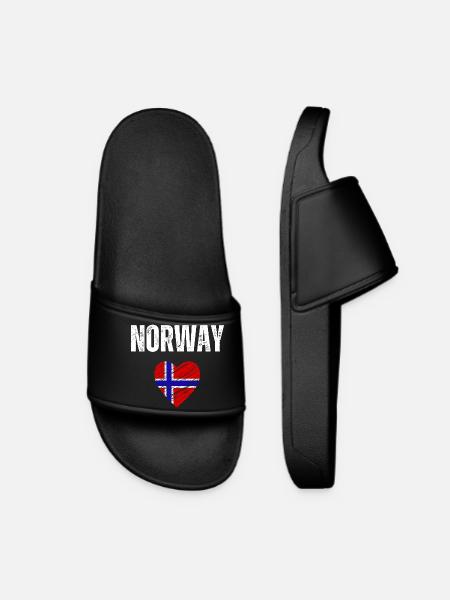 Ich liebe Norwegen, die Flagge Norwegens - Frauen Badelatschen - Schwarz