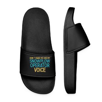Snowplow Operator Voice Schneepflugfahrer - Frauen Badelatschen - Schwarz - Vorne