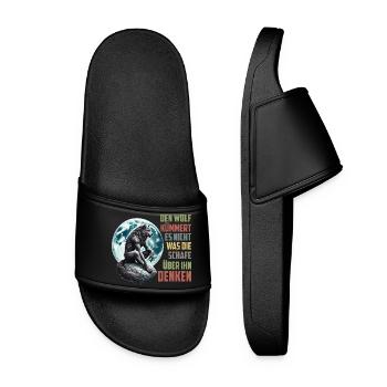 Loups LE LOUP SE MOQUE DE CE QUE PENSENT LES MOUTONS - Claquettes Femme - noir - Devant