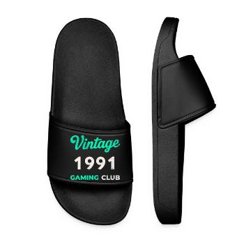 Vintage 1991 – Année de naissance rétro du Gaming Club - Claquettes Femme - noir - Devant