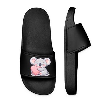 Little koala cuddles heart - Women’s Pool Sliders - black - Front