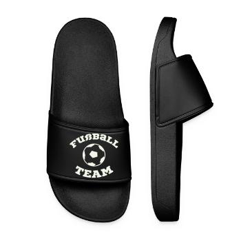Futball Team Emblem - Frauen Badelatschen - Schwarz - Vorne